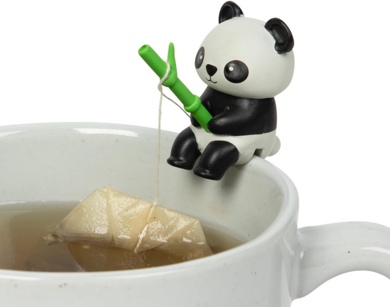 Tea Mates - 1pc Cute Fishing Panda - Tea Bag Holder and String Rest - Tea Accessory for Cup and Mug - Unique Funny Novelty Toy Gift Idea - Animal Figurine Drink Marker - Image 1